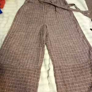Studio Pasha Wide Leg Grey Cropped Pants